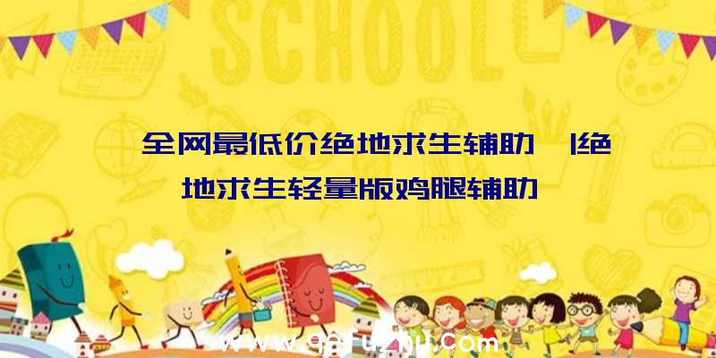 「全网最低价绝地求生辅助」|绝地求生轻量版鸡腿辅助